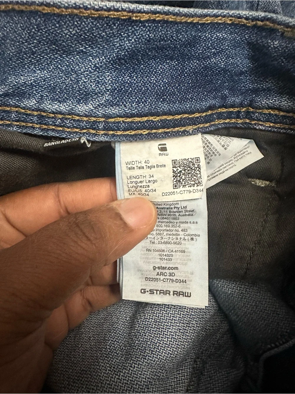 G-Star RAW Arc 3D jeans 40x34 twisted 3D leg construction